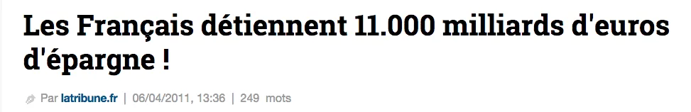 Capture d'écran d'un article paru en 2011 dans le quotidien La tribune.